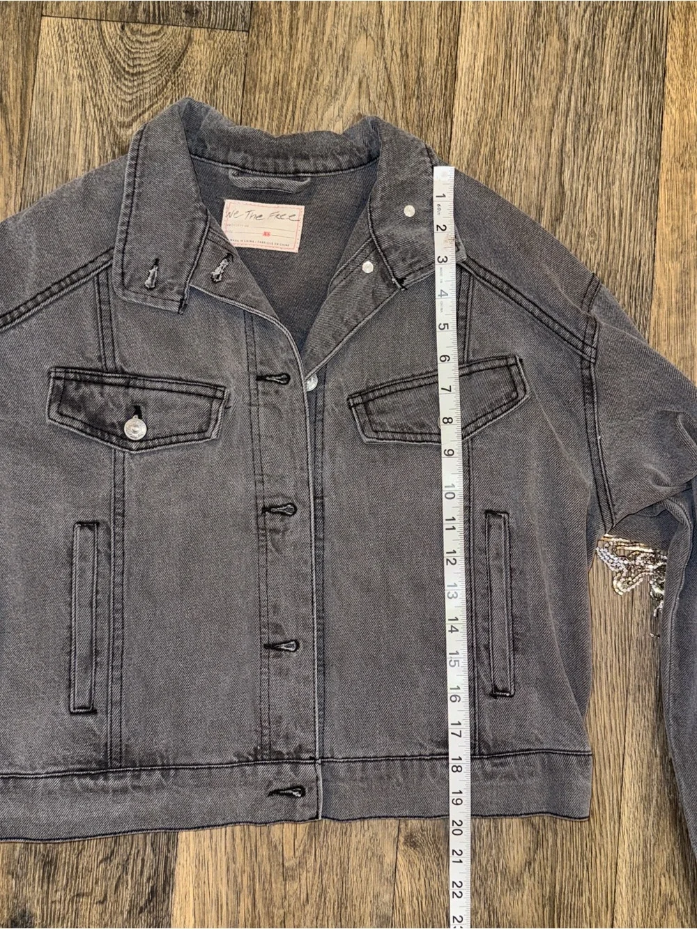 Free People Black Comet Denim Bomber Jacket - Picture 8 of 11